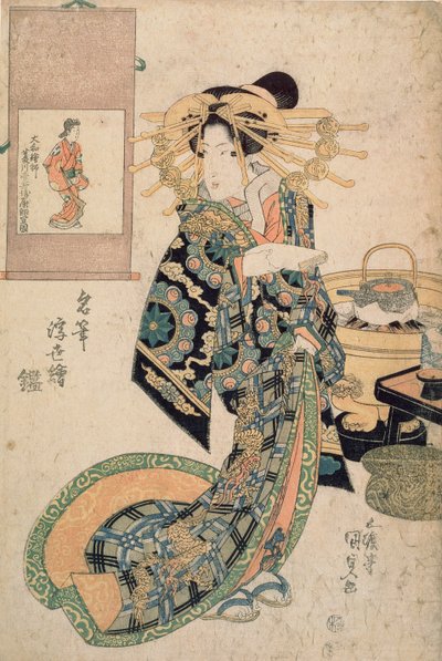 Courtesan likened to a painting by Moronobu, from the series 